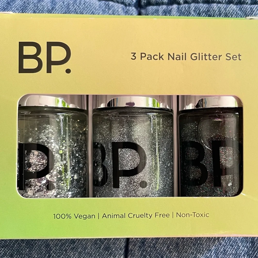 Nordstrom BP Nail Polish 6 Bottles Glitter & Solid Shades 2 NEW Boxed Sets